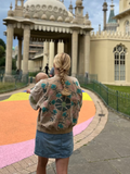 Fawn Velvet Bomber Jacket