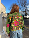 Emerald Velvet Bomber Jacket