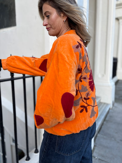 Fire Velvet Bomber Jacket