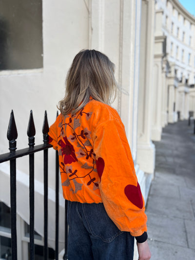 Fire Velvet Bomber Jacket