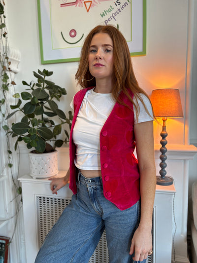 Fuchsia Velvet Waistcoat
