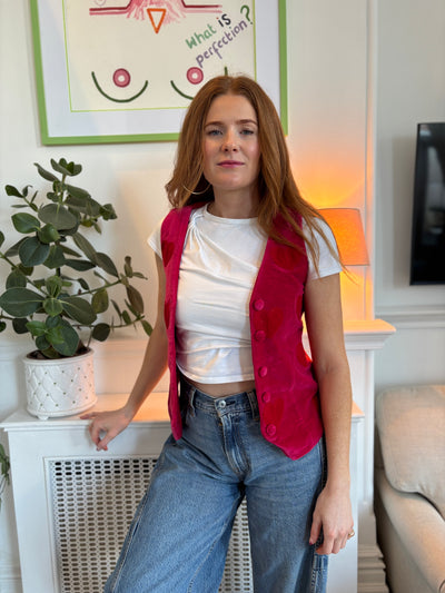 Fuchsia Velvet Waistcoat