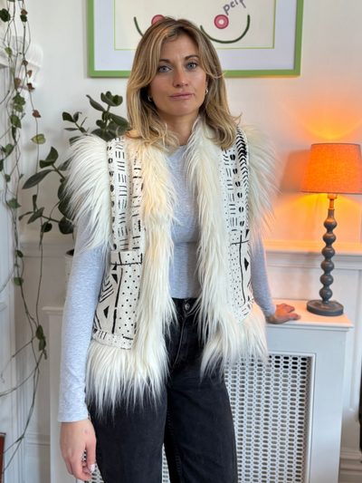 White Faux Fur Gilet