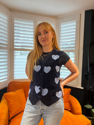 Navy Velvet Waistcoat