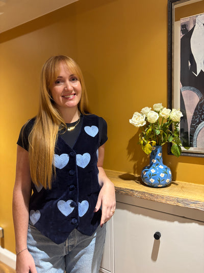 Navy Velvet Waistcoat