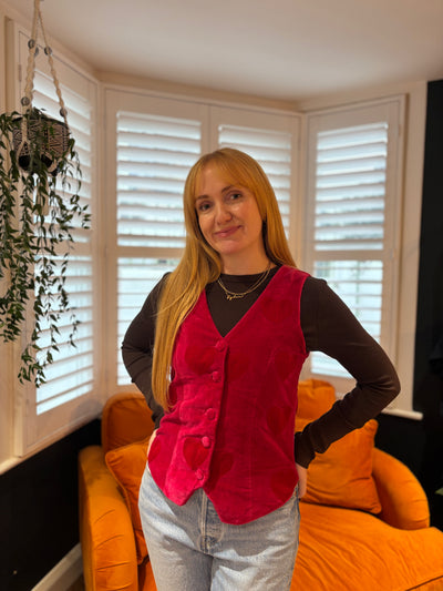 Fuchsia Velvet Waistcoat