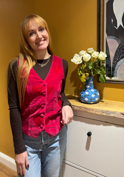 Fuchsia Velvet Waistcoat
