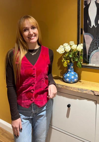 Fuchsia Velvet Waistcoat