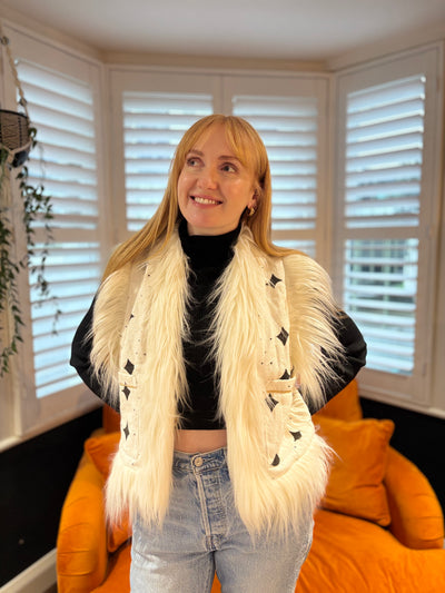 White Faux Fur Gilet