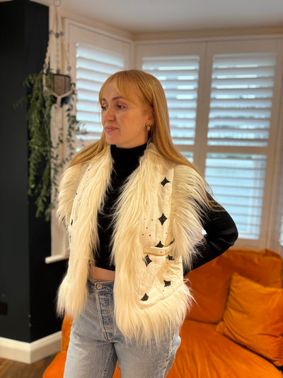 White Faux Fur Gilet