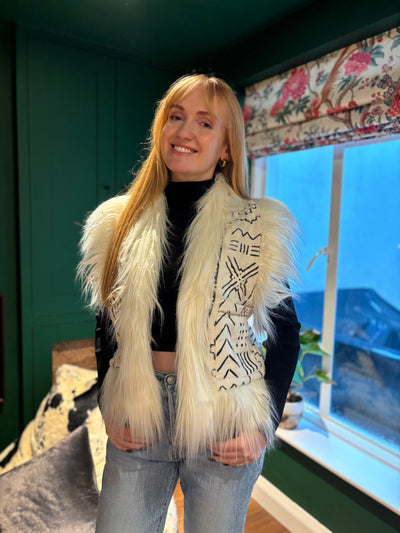 White Faux Fur Gilet