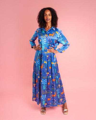 In The Forest Silk Shirt Dress