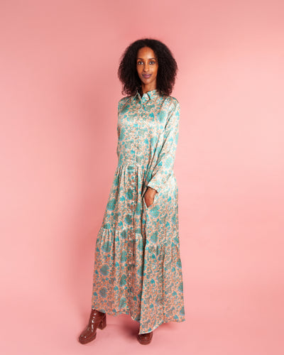 Precious Gems Silk Shirt Dress