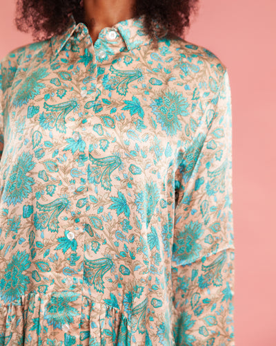 Precious Gems Silk Shirt Dress