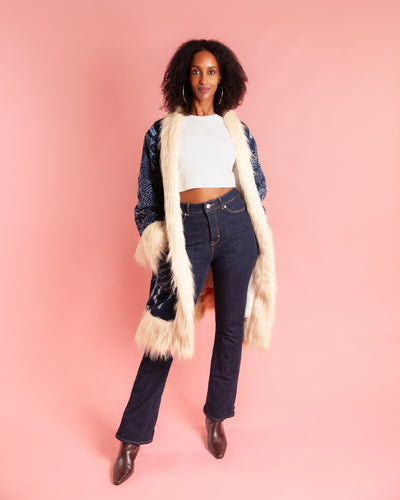 Little Indigo Fox Coat