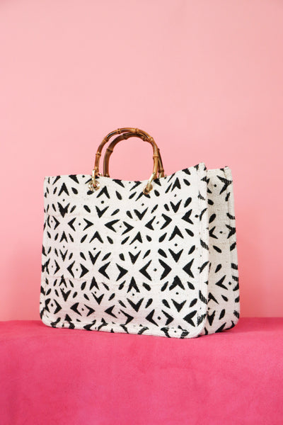 Blanco Bamboo Mud Cloth Bag
