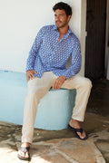 ASPIGA Men's Organic Cotton Shirt | Batik Blue/White
