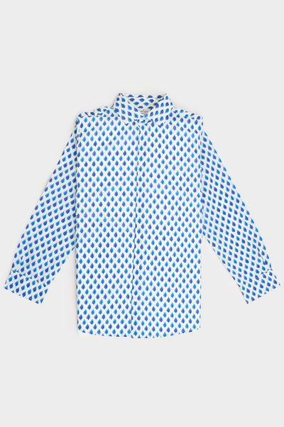 Aspiga MEN'S ORGANIC COTTON SHIRT | TREE TURQUOISE/WHITE