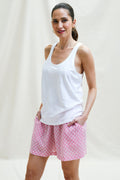 ASPIGA PYJAMA ORGANIC COTTON SHORTS | LEAF PINK