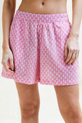 ASPIGA PYJAMA ORGANIC COTTON SHORTS | LEAF PINK