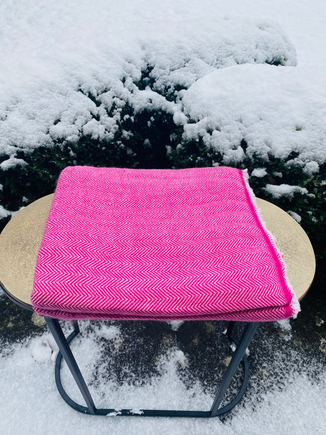 Fuchsia Pink Cashmere Blanket