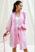 ASPIGA ORGANIC COTTON KIMONO/KAFTAN | FLOWER PINK