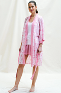ASPIGA ORGANIC COTTON KIMONO/KAFTAN | FLOWER PINK
