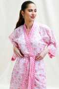 ASPIGA ORGANIC COTTON KIMONO/KAFTAN | FLOWER PINK