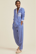 ASPIGA ORGANIC COTTON PYJAMA SET | LEAF BLUE/WHITE