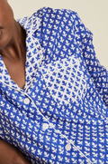 ASPIGA ORGANIC COTTON PYJAMA SET | LEAF BLUE/WHITE