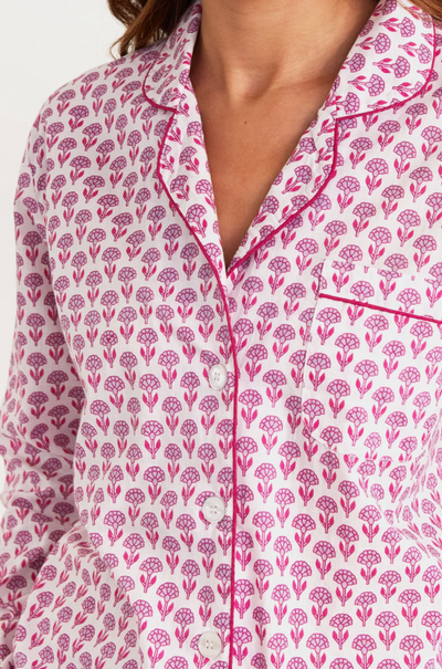 ORGANIC COTTON PYJAMA SET | FLOWER WHITE/ PINK