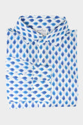 Aspiga MEN'S ORGANIC COTTON SHIRT | TREE TURQUOISE/WHITE